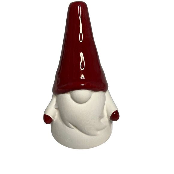 Earthenware Decorative Set Of 3 Adorable Holiday Christmas Ceramic Gnomes New! - Picture 4 of 10